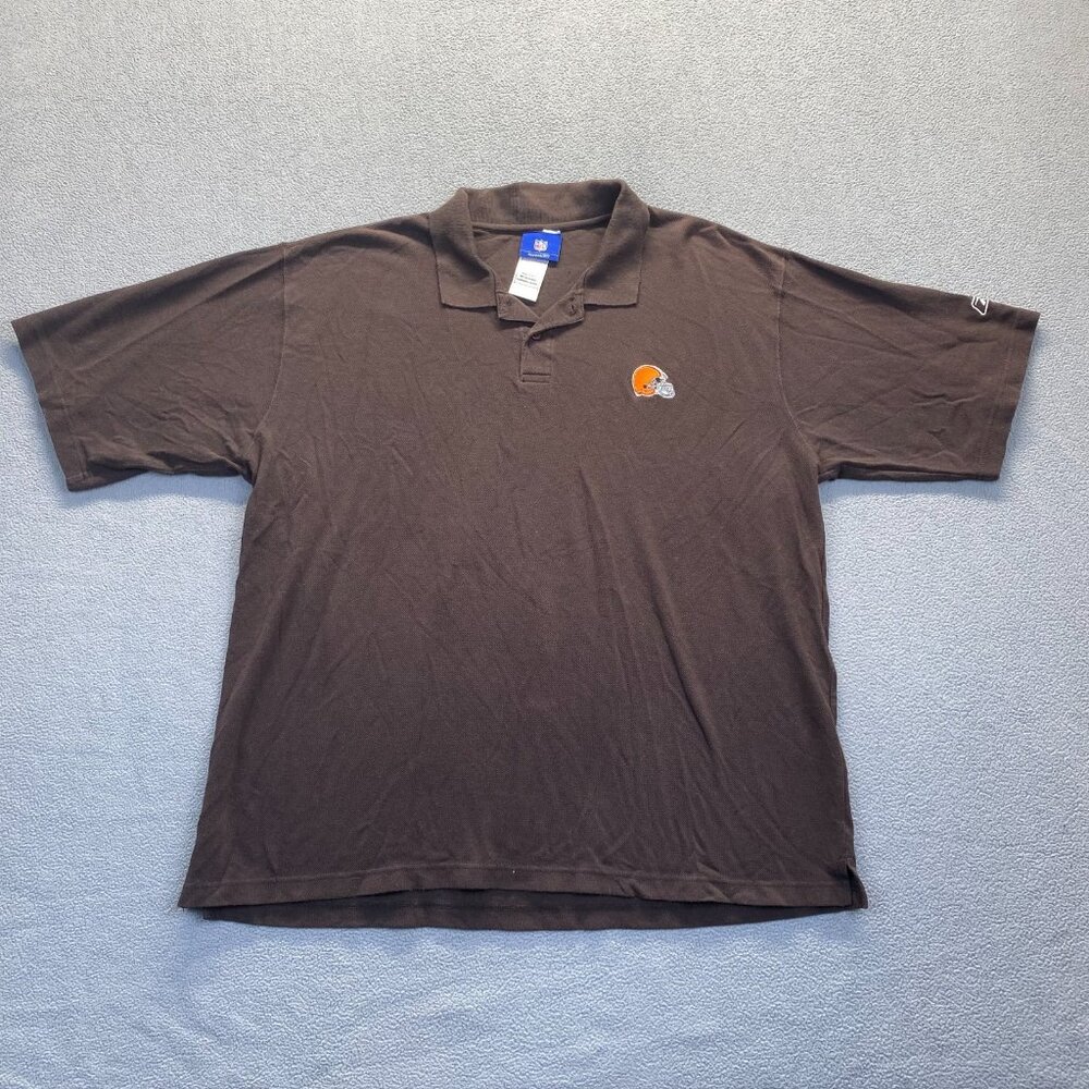 Reebok NFL Cleveland Browns Polo Shirt Orange‎ Size 2XL Polyester